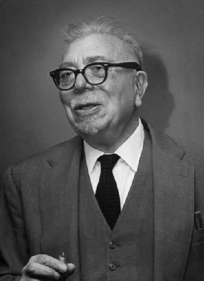 Wiener in later years, half-length portrait wearing three-piece suit